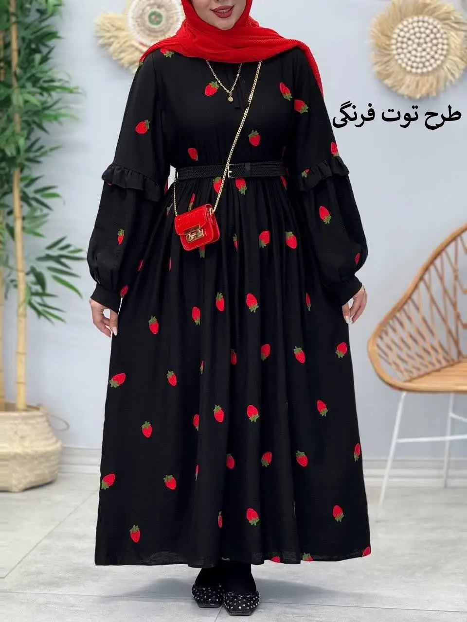 3401-پیراهن مزونی گیلاس